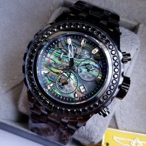 Invicta Subaqua Specialty Black w/Blac Spinel 4.14ctw Diamond Bezel Abalone Dial